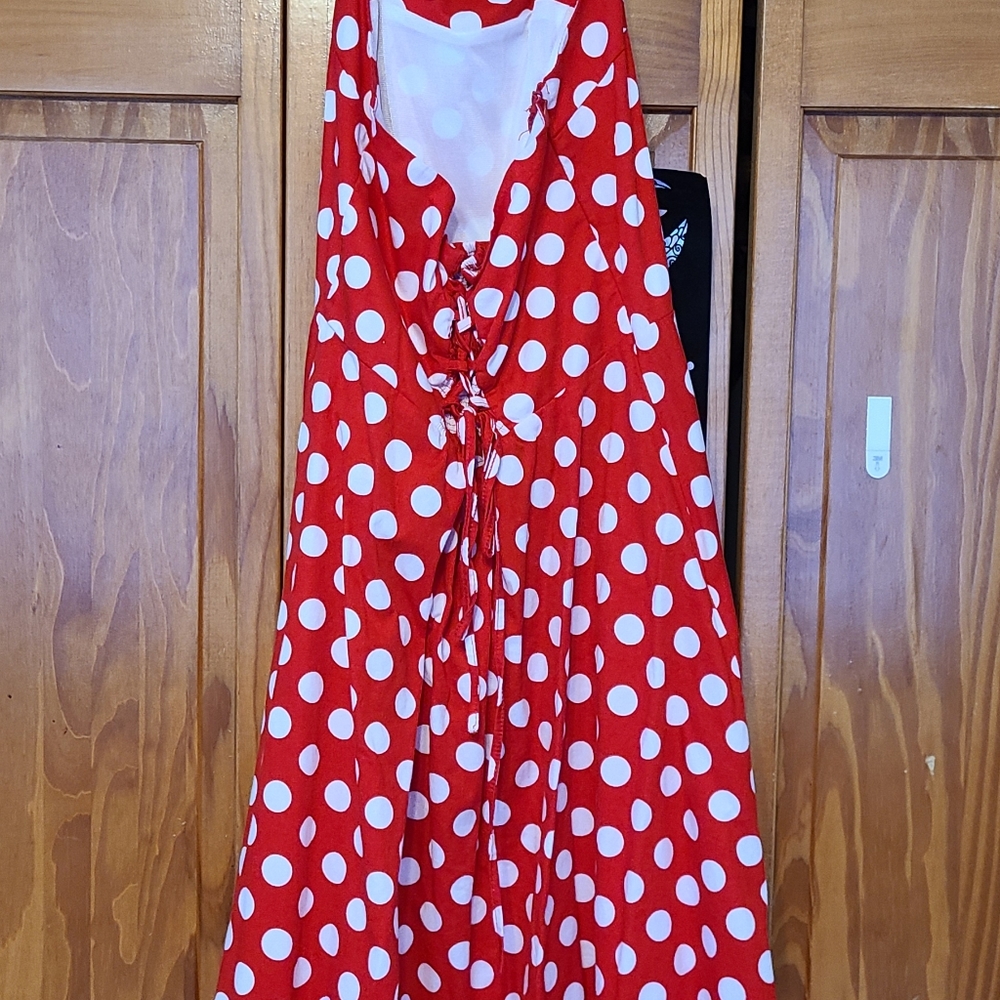 Polka Dot Dress Red Size M - Picture 4 of 9